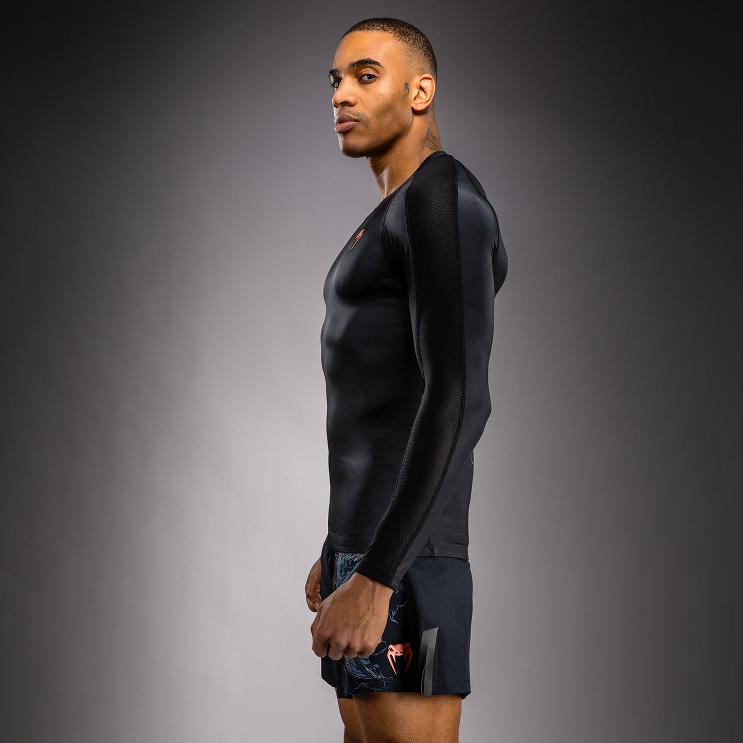 Venum Thunder Dragon Long Sleeve Rashguard - Black/Grey/Copper