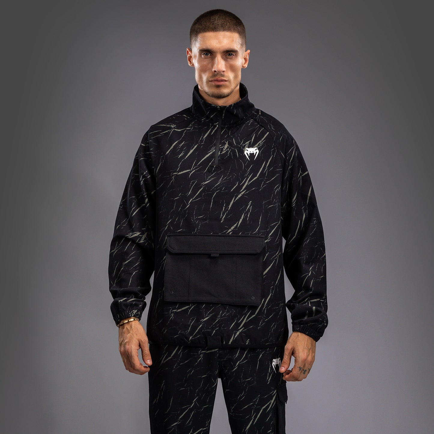 Venum Trooper Men's Half-Zip Jacket - Black/Stone Sand
