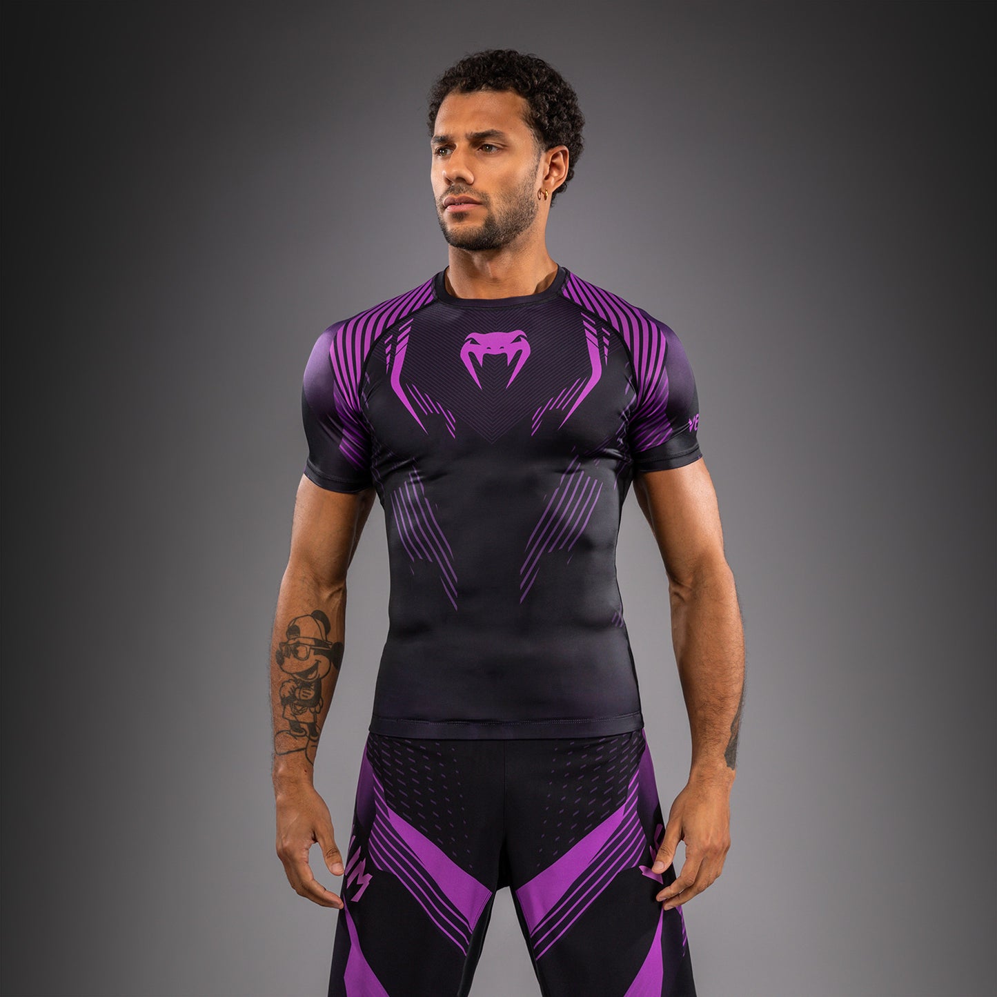 Venum No-Gi 6.0 Short Sleeve Rashguard - Black/Purple
