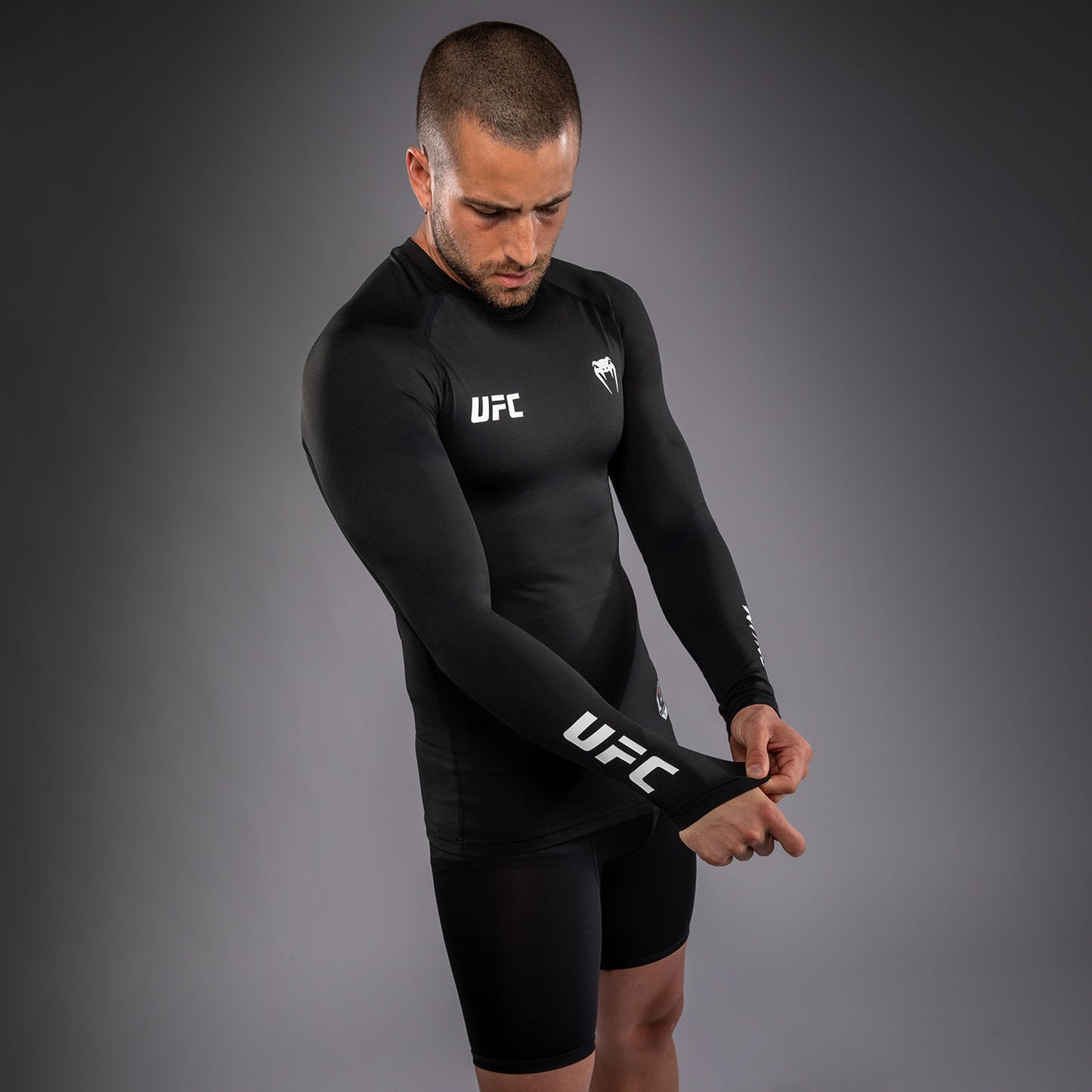 Venum UFC Unity by Venum Authentic Fight Week Men's Performance Long Sleeve Rashguard - Black