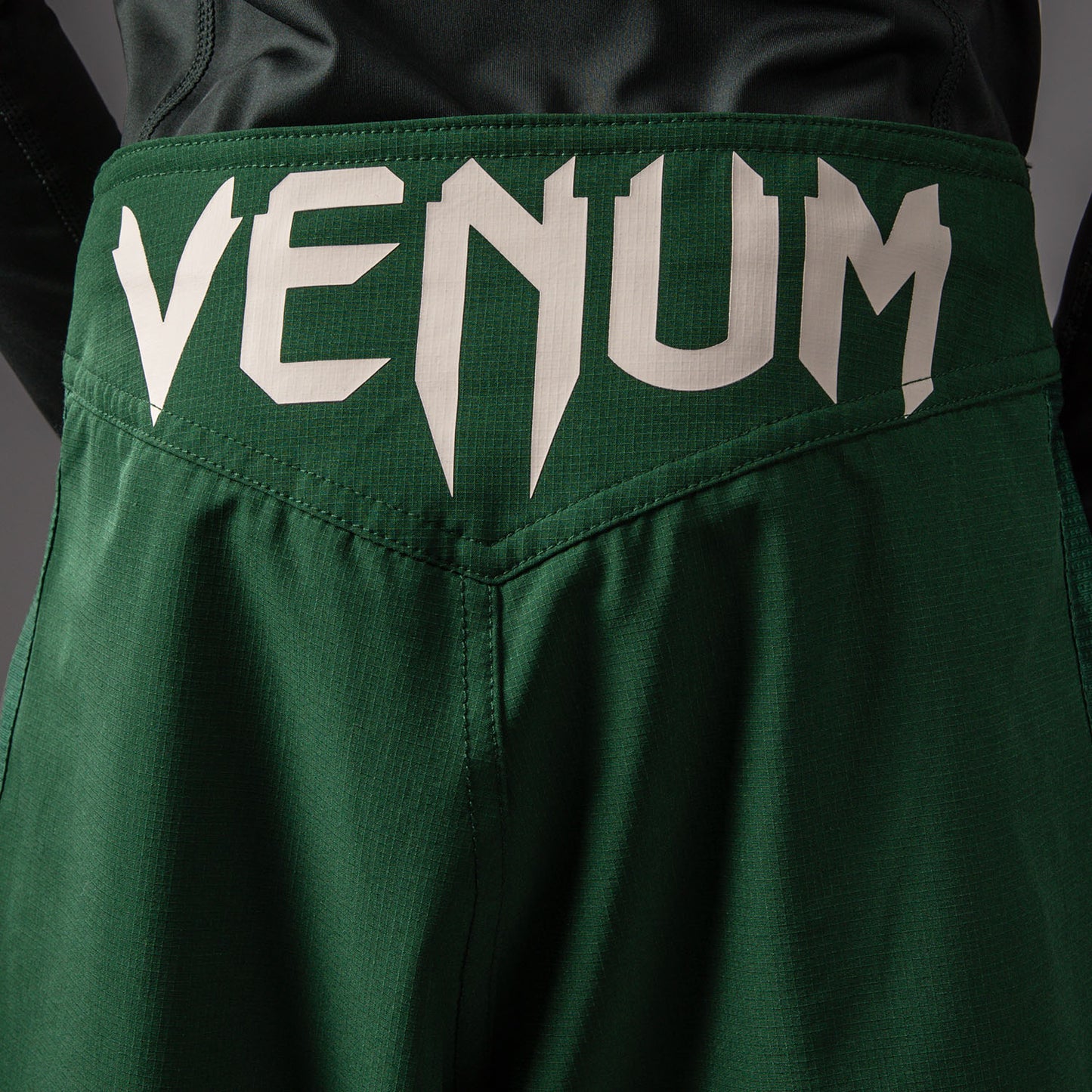 Venum Attack Kids Fightshorts - Forest Green/ Off White