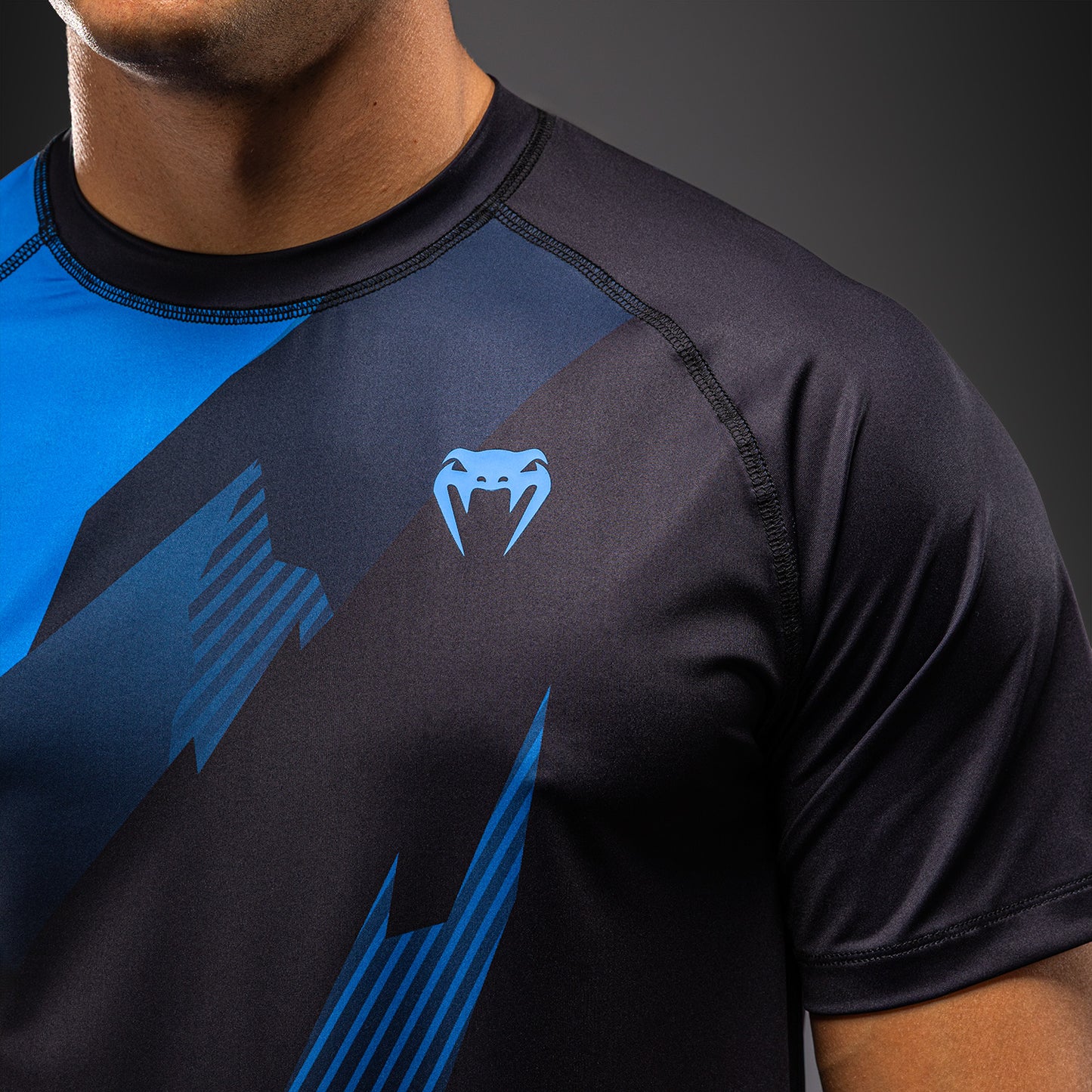 Venum No-Gi 6.0 Dry Tech T-Shirt - Black/Blue