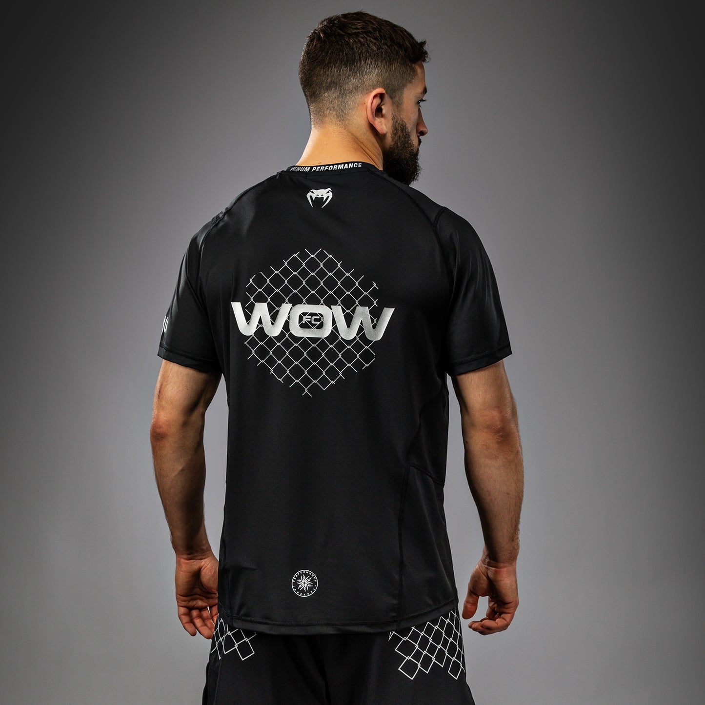 Venum x WOW FC Dry-Tech T-Shirt - Black/Silver Grey