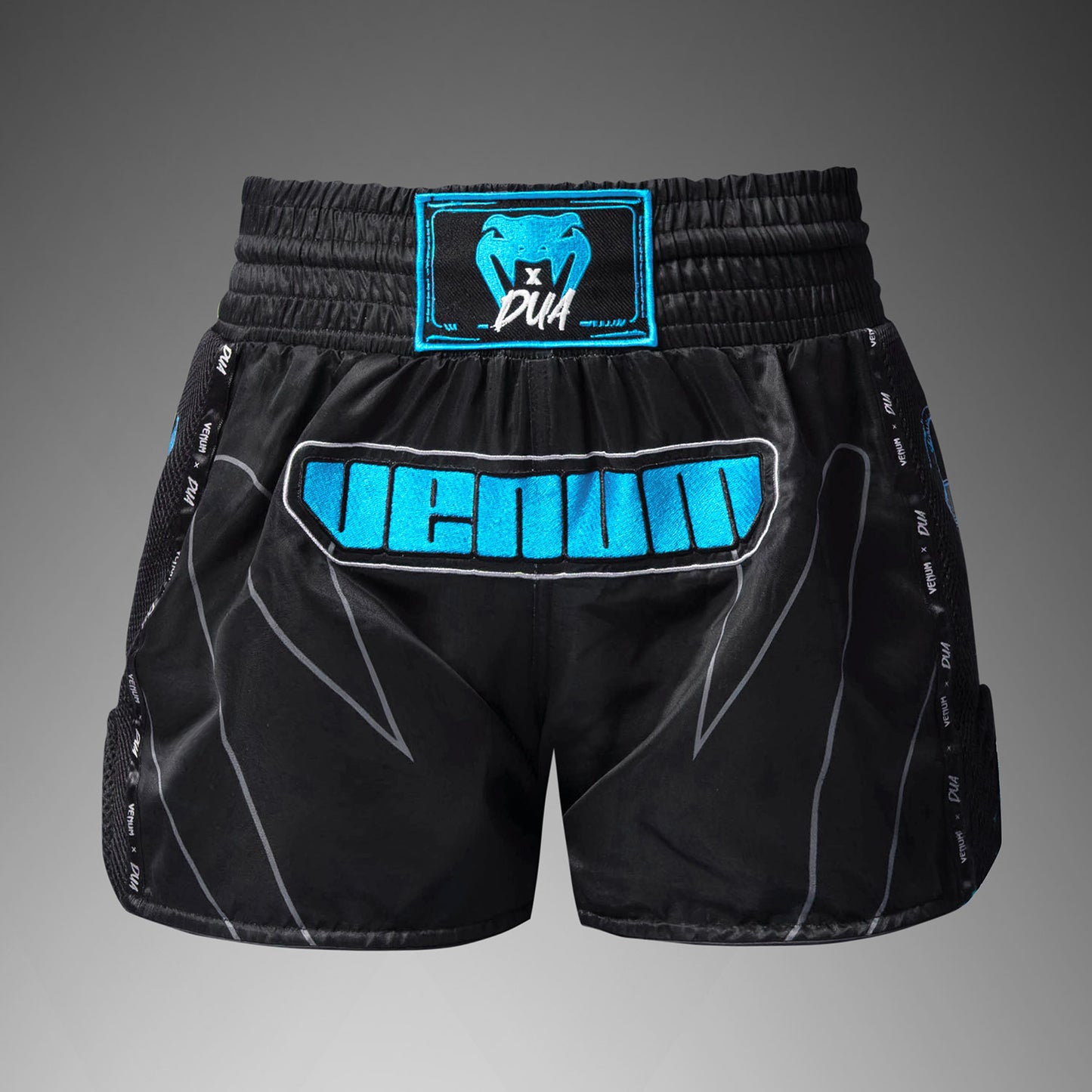 Venum x Dua Muay Thai Shorts - Black/Electric Blue