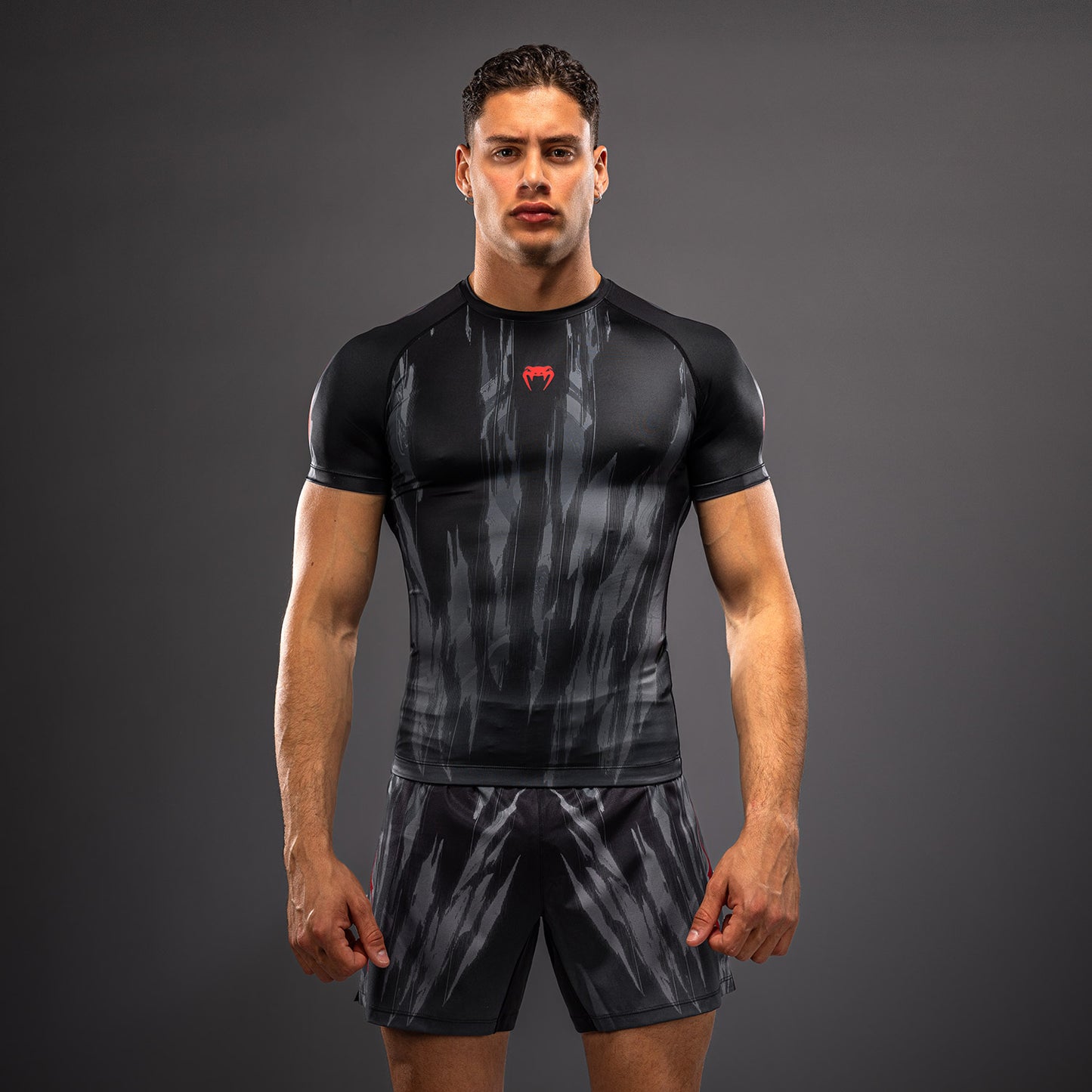 Venum Demon Short Sleeve Rashguard - Black/Grey