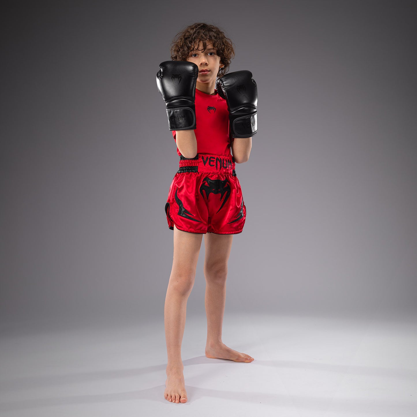 Venum Inferno Kids Thai Shorts - Cherry Red