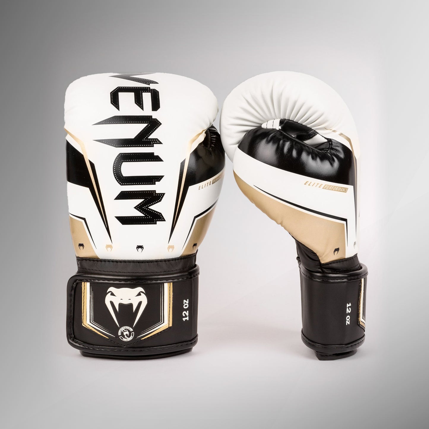 Venum Elite Evo Boxing Gloves - White/Gold