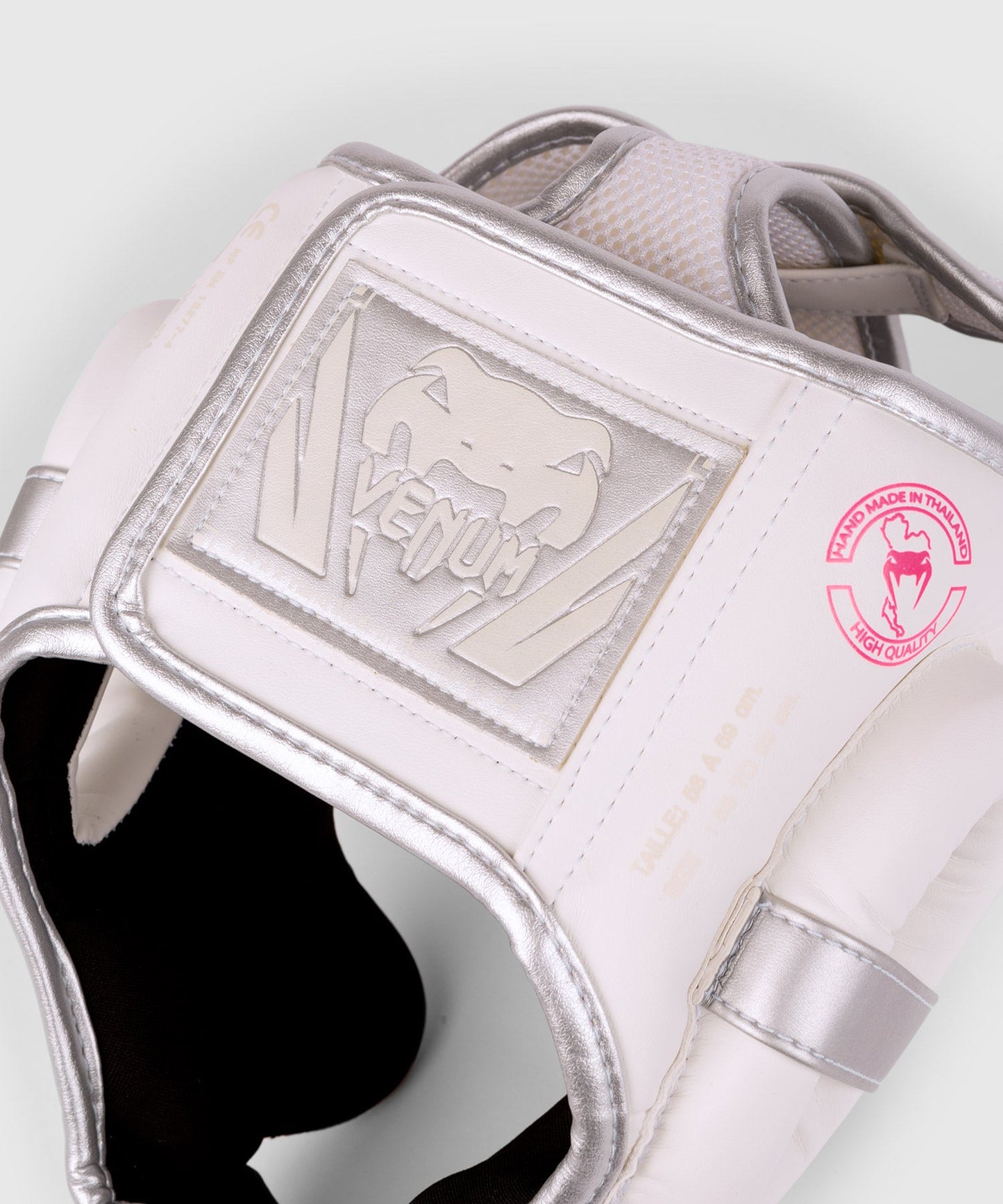 Venum Elite Headgear - White/Silver-Pink