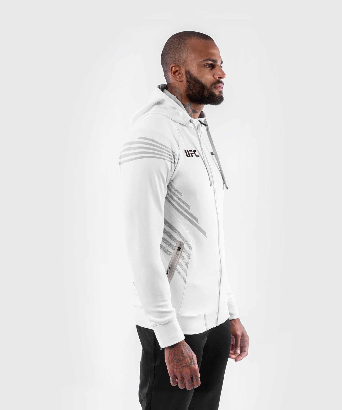 UFC Venum Personalized Authentic Fight Night Men's Walkout Hoodie - White