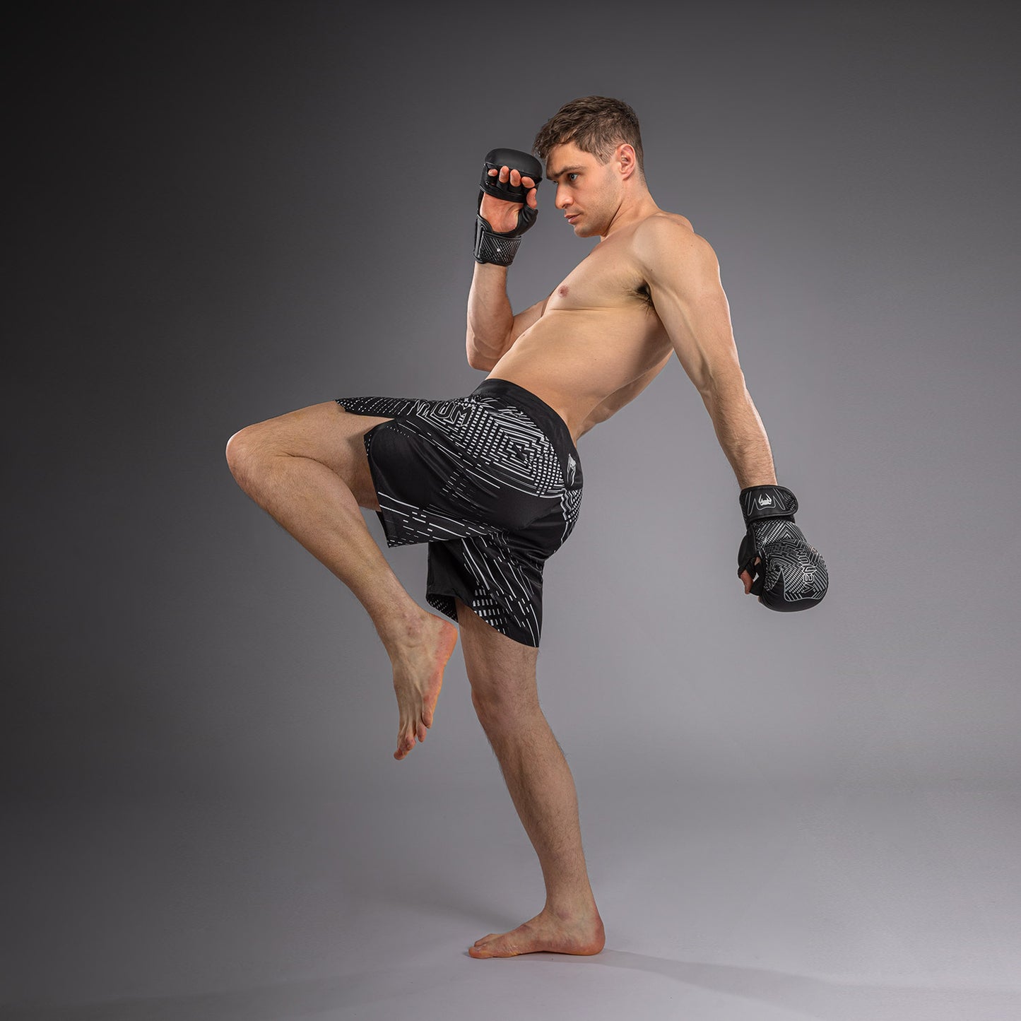 Venum Midnight Fury Fightshorts - Black/Grey/Silver