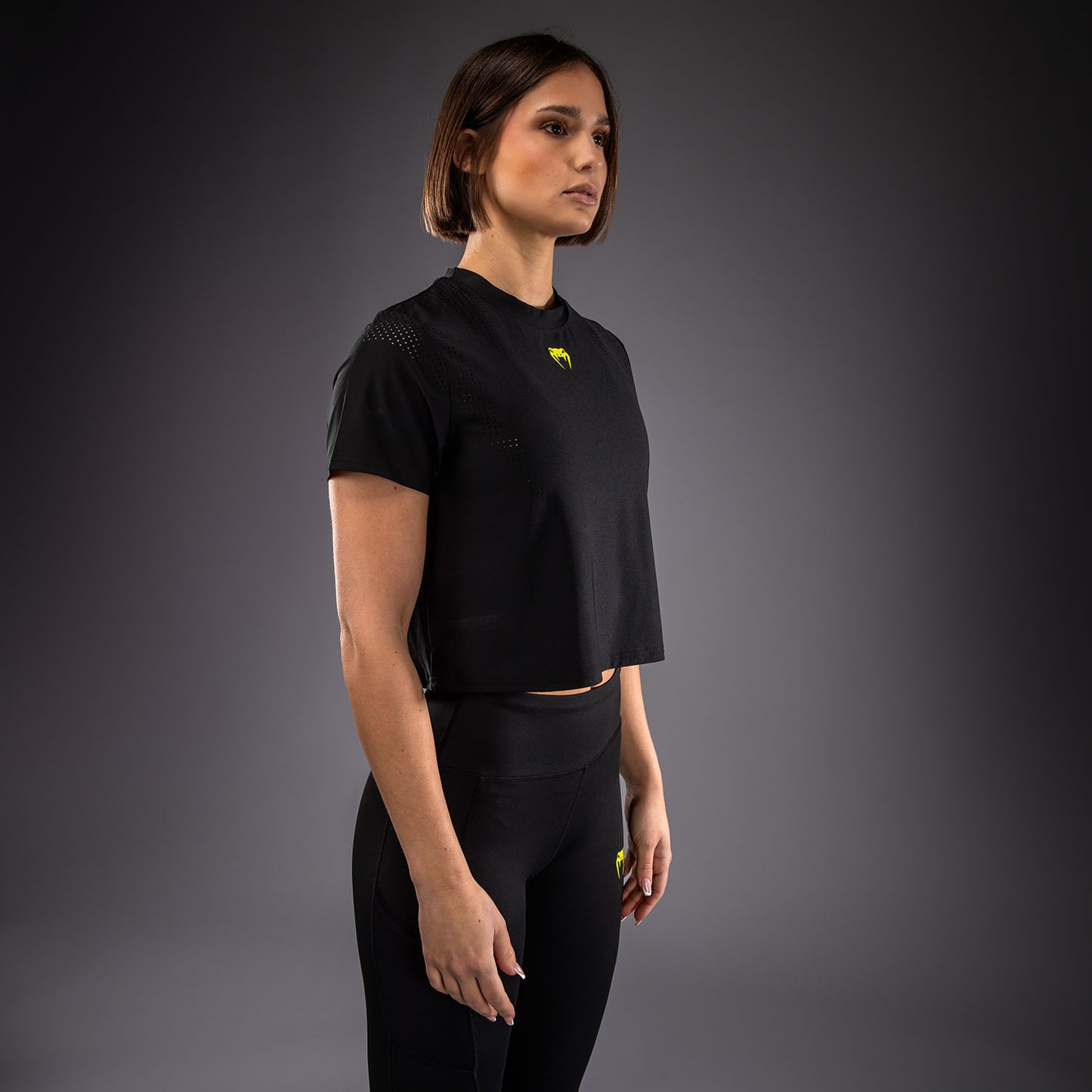 Venum Lazer Women's Dry Tech T-Shirt - Black/Yellow