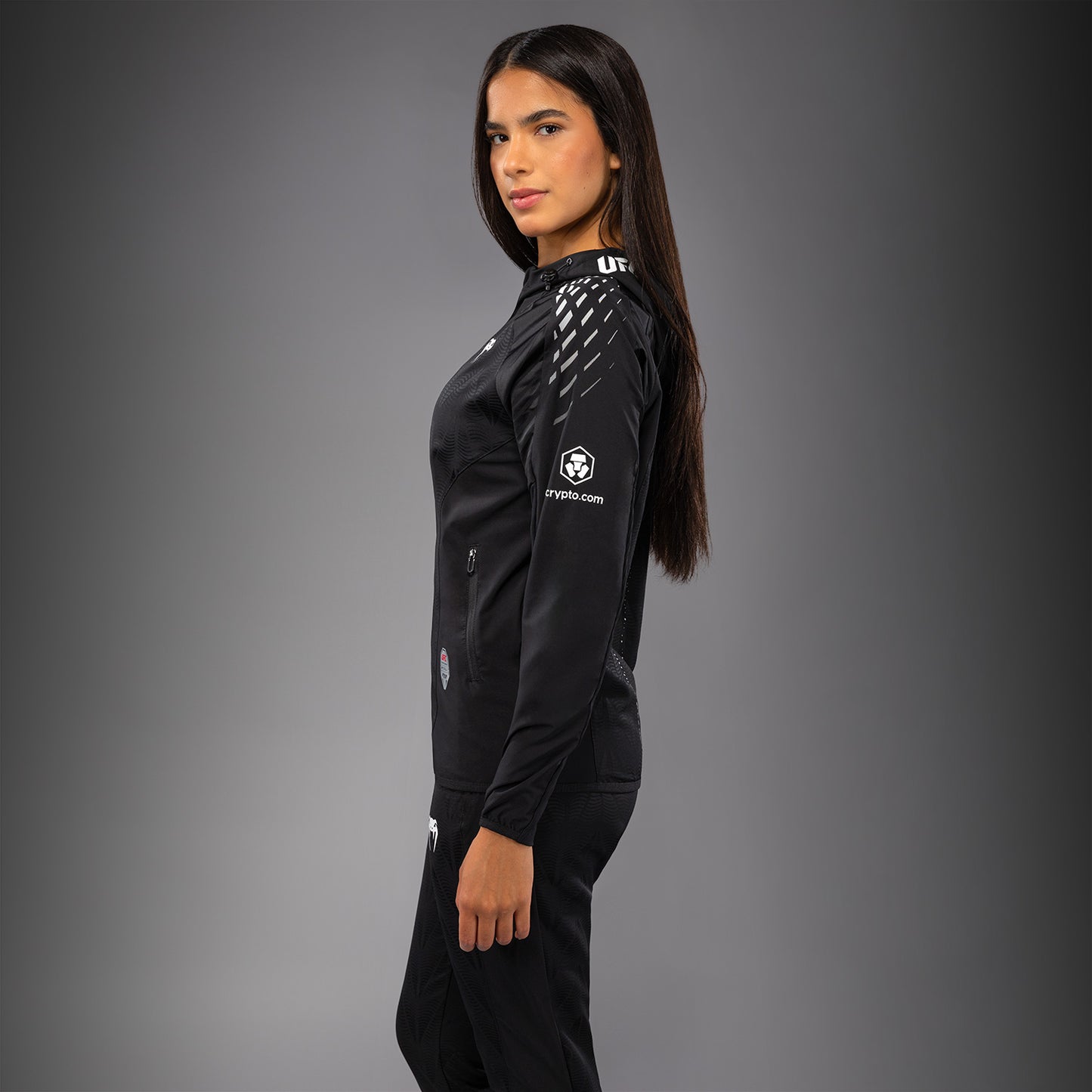 Women's UFC Zenith by Venum Black Authentic Fight Night Walkout Hoodie Personalized