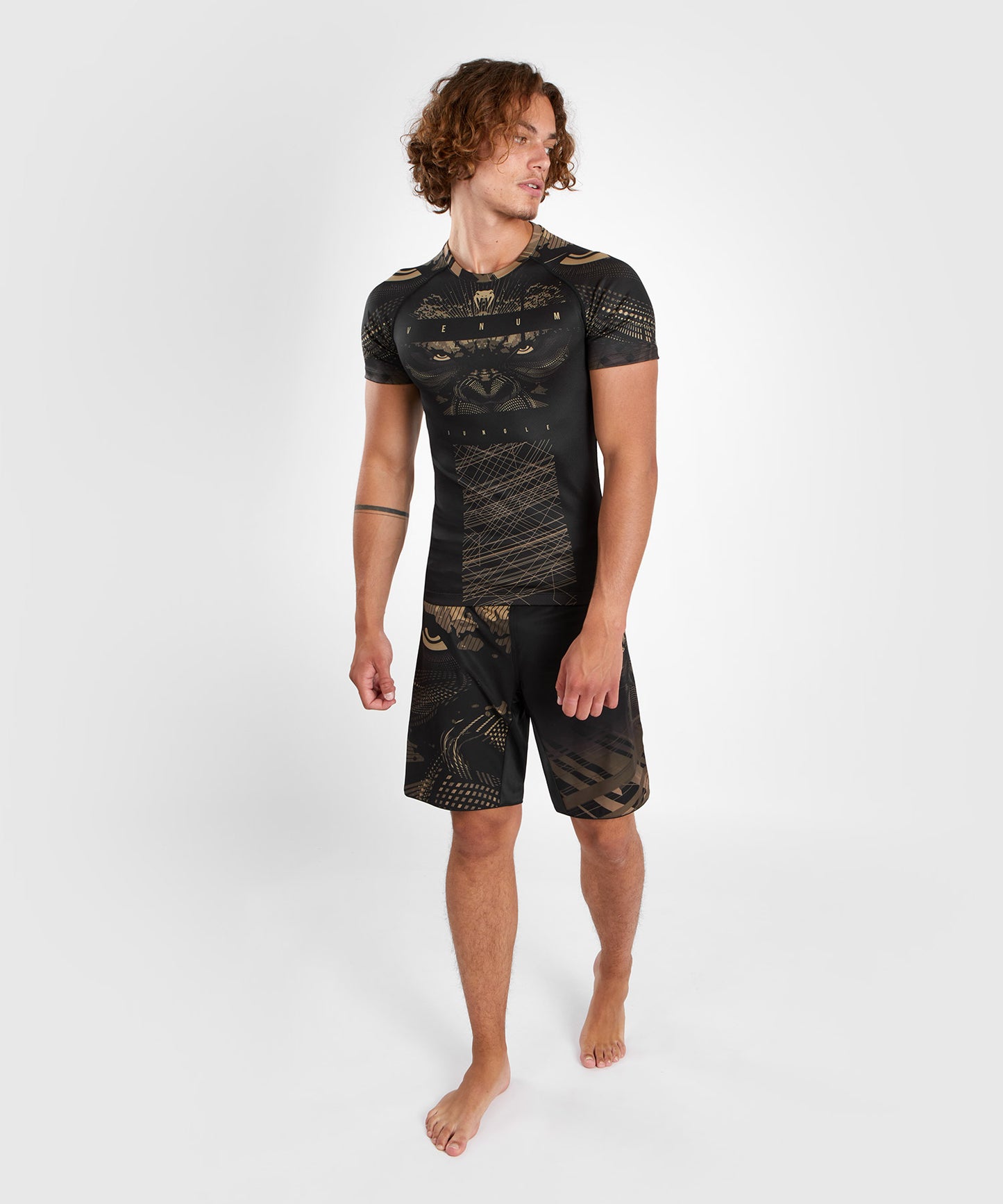 Venum Gorilla Jungle Rashguard Short Sleeves - Black/Sand