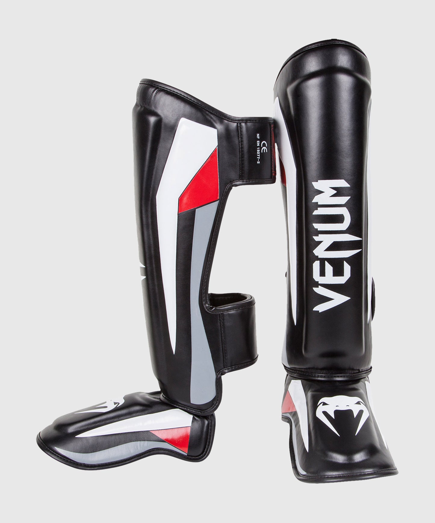 Venum Elite Standup Shin guards - Black/Red/Grey