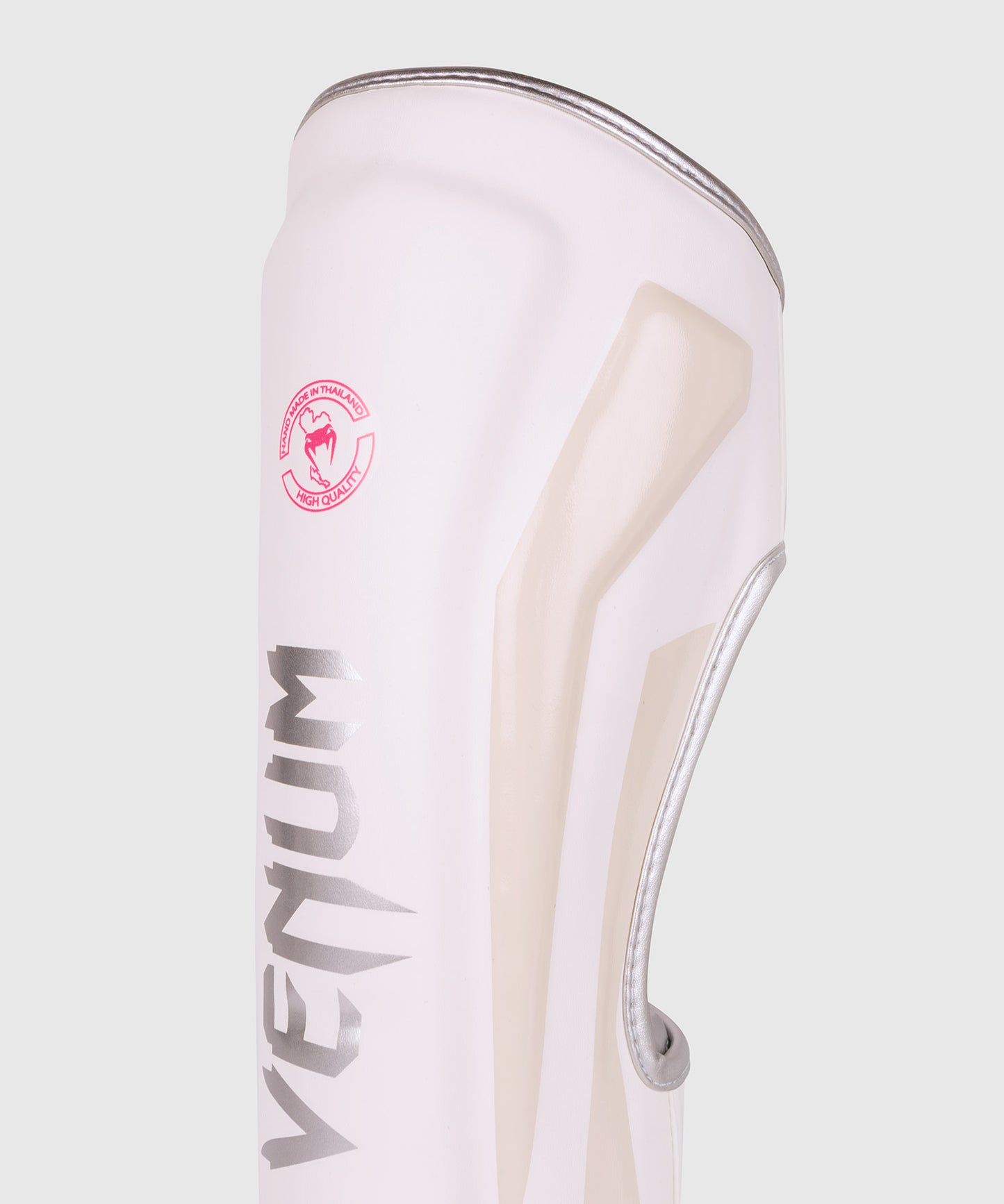 Venum Elite Shin Guards - White/Silver-Pink