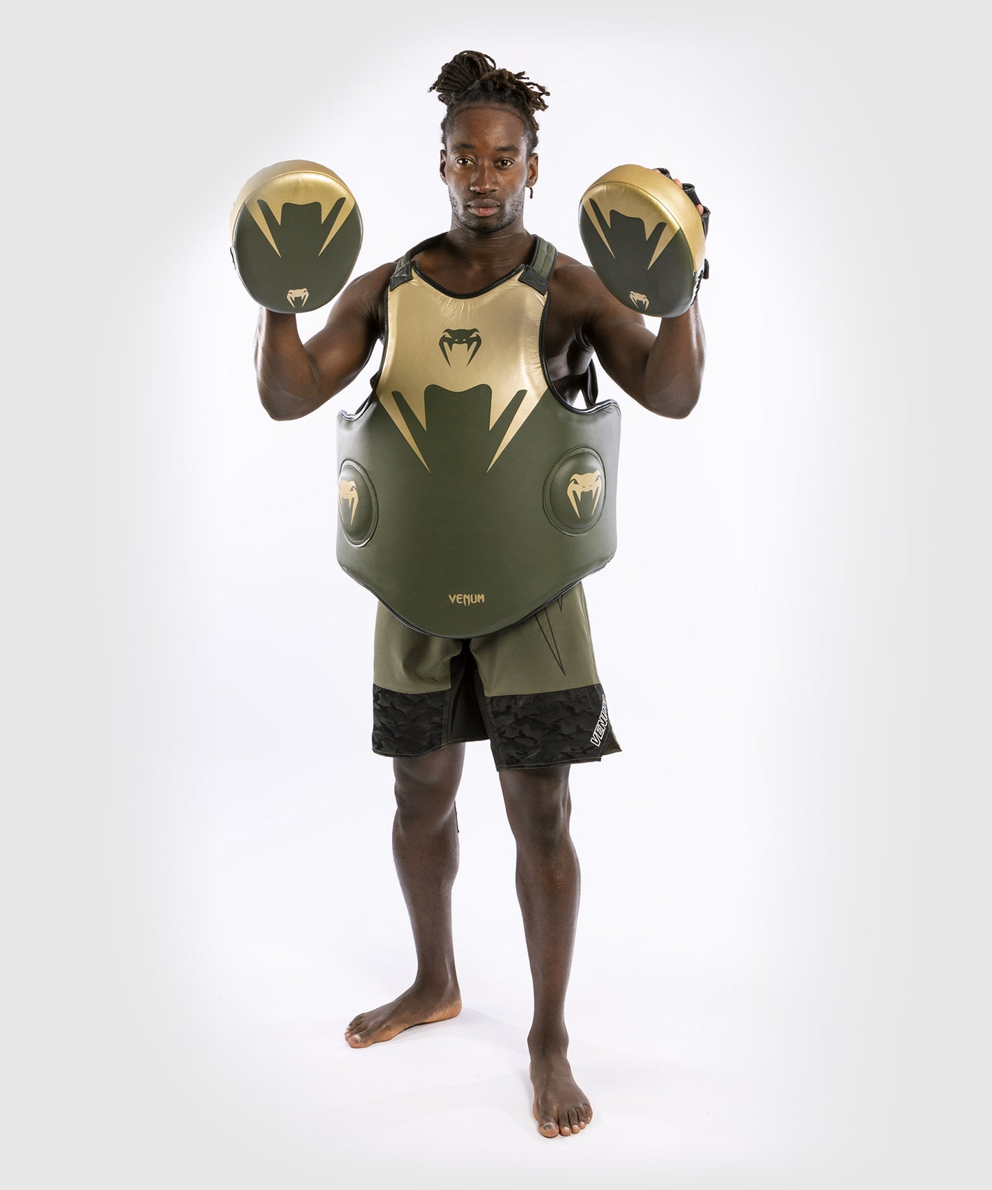 Venum Pro Boxing Body Protector - Khaki/Gold