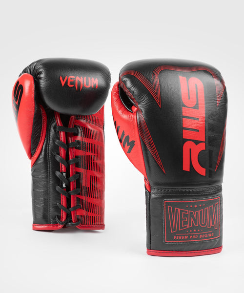 RWS X Venum Official Boxing Gloves with Laces Black Venum United Kingdom