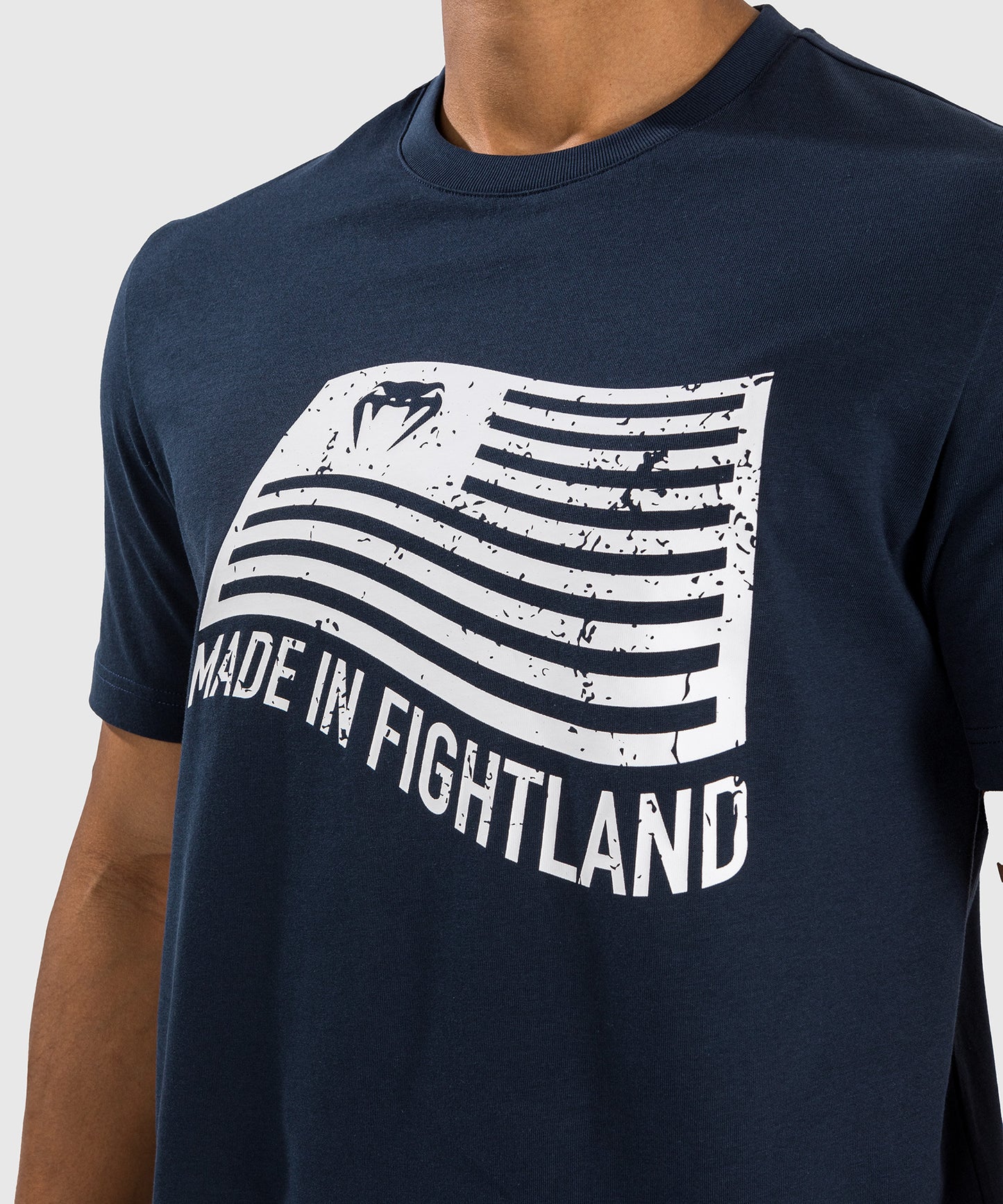 Venum Made in Fightland T-Shirt - Navy Blue/White
